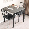 thumbnail image 1 of Dining Table Set for 2, Square Table and Chairs Set of 2, 3 Piece Kitchen Table Set with Upholstered Chairs, Dinner Table Set for 2 for Small Spaces, Apartment, 1 of 8