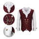 thumbnail image 5 of Disfraz de vampiro para adultos, camisa falsa de dos piezas, capa negra con estampado de murciélago, trajes de cosplay de Halloween, 5 of 5