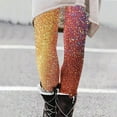 thumbnail image 2 of lcziwo Womens High Waisted Tummy Control Yoga Pants Trendy Glitter Sequin Print Tight Workout Leggings for 2025 New Years Eve Party Multicolor M, Sales Today, 2 of 6
