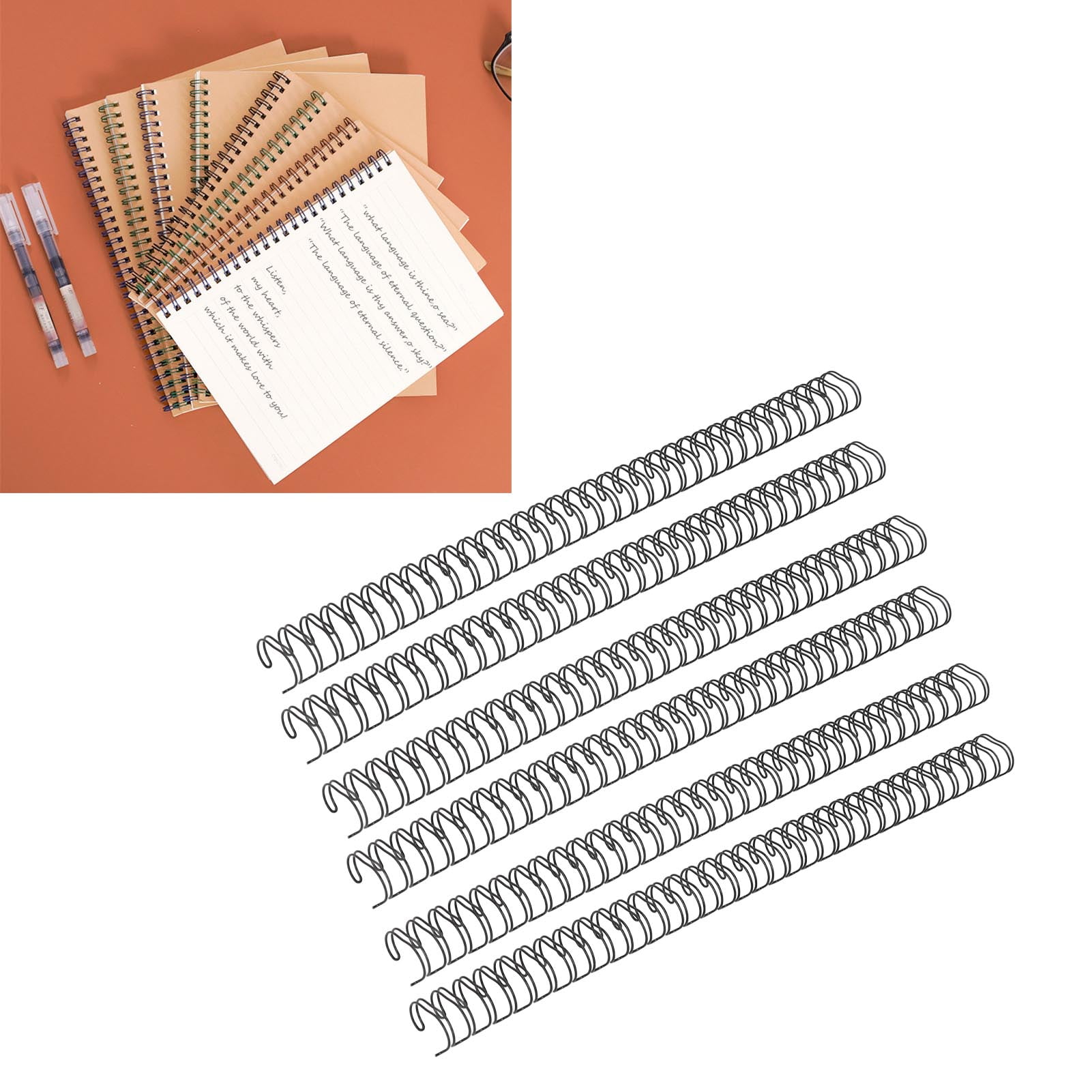 100PCS A4 Binding Wire 1/2in Diameter 34 Double  Nylon Coated Iron Wire Professional Binding Spines For Presentations Reports Projects
