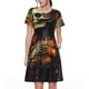 thumbnail image 1 of Disketp Vintage Floral Skull para Vestido de Manga Corta para Mujeres, Vestidos de Verano para Mujeres, Casual y Holgado para la Playa, 1 of 6