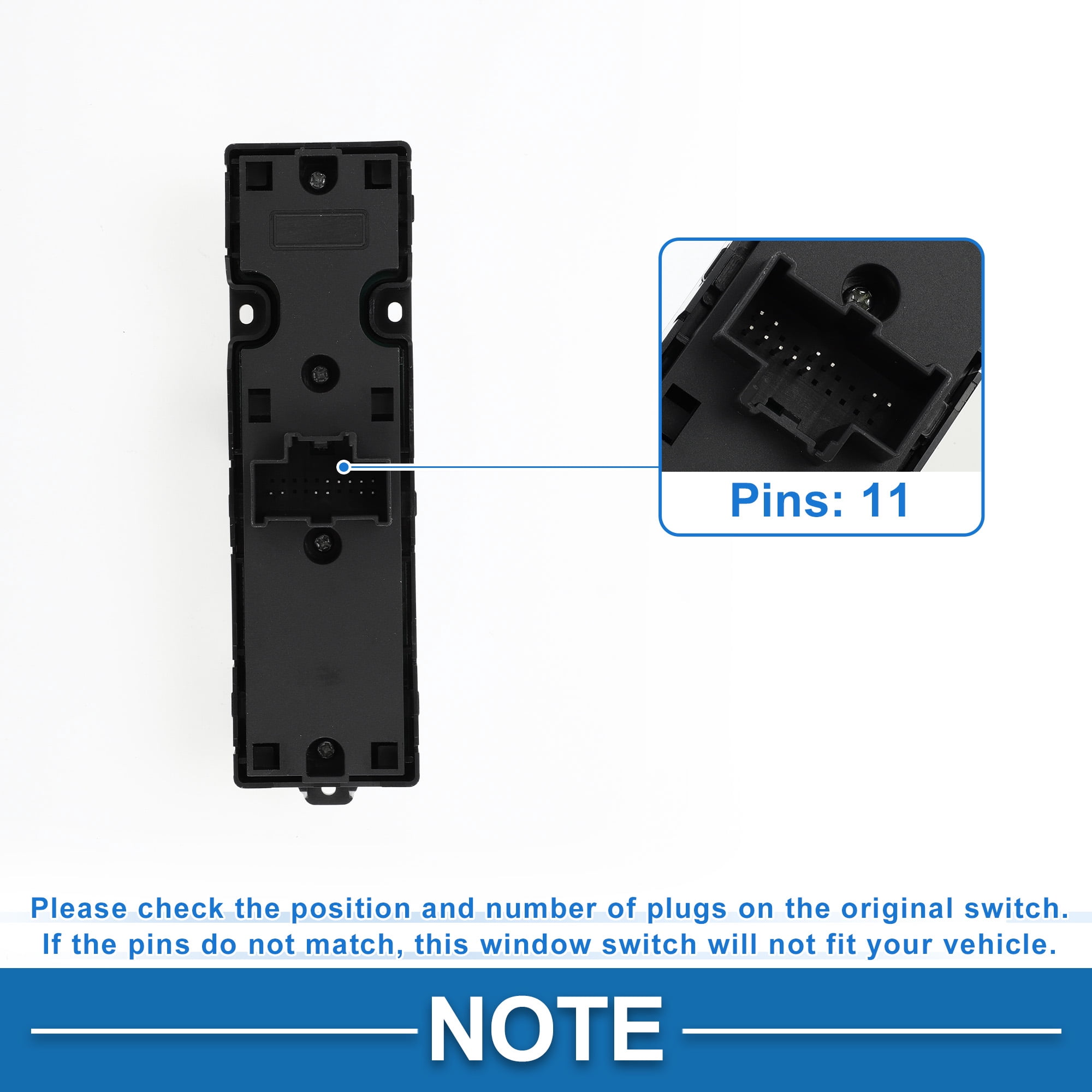 Unique Bargains Power Window Switch No.FR3Z14529AA for Ford 2015-2023 Black