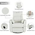 thumbnail image 3 of BedLuxury Swivel Recliner Theater Recliner Chair, Manual Glider Reclining Sofa with Two Removable Pillows, Nursery Recliners for Living Room,Beige, 3 of 7