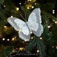 thumbnail image 3 of Christmas Tree Ornaments, Butterfly Tree Decorations, Pack of 3 Handmade Glitter Mesh Butterflies with Clips for DIY Holiday Decor, Multi-Color Lightweight Plastic Pendants, 7.87x5.24 Inch, 3 of 8