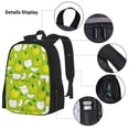 thumbnail image 3 of Disketp Green Apple Print Large Capacity Backpack Lunch Bag Pencil Case Combination 3 Piece Set for Student, 3 of 7