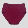 thumbnail image 2 of Fulorrnie High Waisted Cotton Panties Tummy Control Seamless Underwear Plus Size Breathable Briefs Contour Stitching, Brick Red, L, 2 of 3