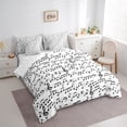 thumbnail image 3 of Homewish Teens Boys Girls Musical Note Bedding Comforter Set 7pcs,Music Melody Theme Queen Bedding Sets Super Cozy,Black White Queen Sheet Sets,Lightweight Room Decor,Reversible, 3 of 8