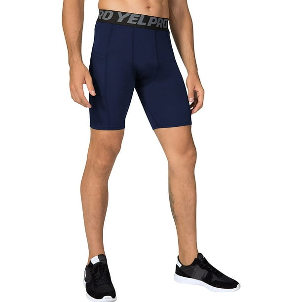 Compression Shorts for Men with Pockets Athletic Running Shorts