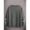 thumbnail image 2 of AIR-Chandails en Molleton pour Hommes Lettres Florales Graphique Col Rond Manches Longues Pull Automne Tops, 2 of 4