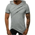 thumbnail image 1 of pstuiky camisetas de hombre, Camisa informal de algodón y lino de moda de verano para hombre, con solapa y manga corta y cuello alto. camisetas de hombre xxl, 1 of 5