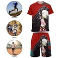 thumbnail image 5 of Demon Slayer Nezuko Boys Girls Short Sleeve Mesh T-Shirt And Shorts Outfit Set Summer Clothes Set for Kids, 5 of 8