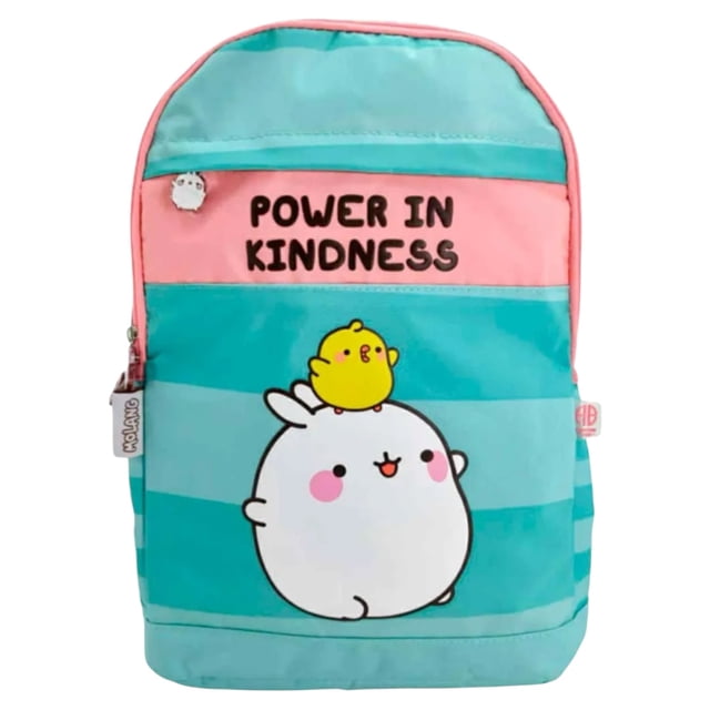 Mochila Escolar Primaria Reforzada con personaje Molang Color Menta