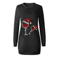 thumbnail image 4 of Christmas Dresses for Women Casual Long Pullover Long Sleeve Round Neck Mini Sweatshirt Dress Sweater Dresses, 4 of 4
