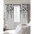 thumbnail image 3 of Gray Eucalyptus Leaves Blackout Curtains 72 Inches Long for Bedroom, Watercolor Floral Leaf Plants Thermal Insulated Room Darkening Black Out Window Curtain Panels Grommet Drapes for Living Room, 3 of 8