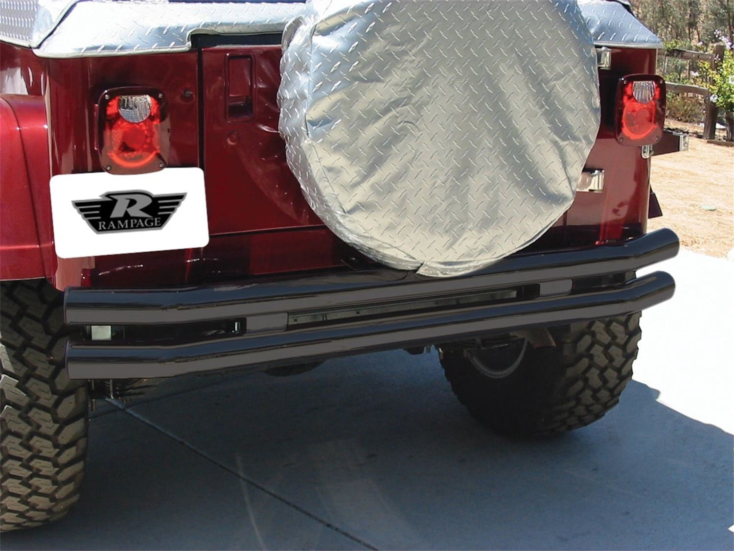Rampage 7649 Double Tube Bumper, For Use w/Front Or Rear w/o Hoop Black