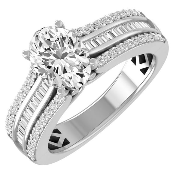 ARAIYA FINE JEWELRY 10K White Gold Lab Grown Diamond Solitaire Engagement Ring (2 cttw, D-F Color, VS1 Clarity) Size 5.5