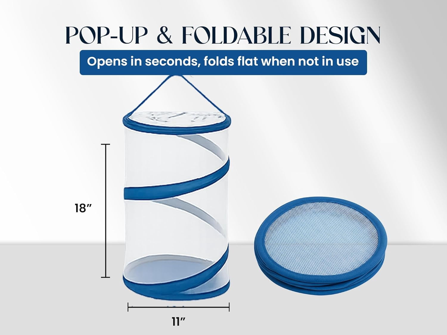 Pop-up Insect and Butterfly Habitat Mesh Cage 18"x12" Clear See Through Butterfly Cage - Large Mesh with Extra Room