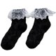 thumbnail image 1 of Women Lolita Cotton Short Crew Socks Japanese Preppy Style Sweet Ruffled Lace Trim Jacquard Floral Pattern Ankle Hosiery, 1 of 4