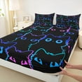 thumbnail image 3 of jejeloiu Cartoon Kawaii Cats Queen Sheet Sets,Colorful Animals Flat Sheet,Multicolor Ombre Kitten Queen Fitted Sheet For Kids,Microfiber Bedroom Decor,4pcs, 3 of 7