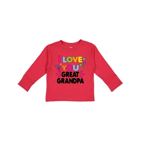

Inktastic I Love You Great Grandpa with Flowers Gift Toddler Toddler Girl Long Sleeve T-Shirt