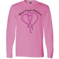 thumbnail image 3 of Inktastic Breast Cancer Awareness with Pink Ribbon Heart Long Sleeve T-Shirt, 3 of 5