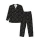 thumbnail image 1 of Balery Cool Skull Love Pijama para Hombre de Dos Piezas con Manga Larga, Conjunto de Dormir y Descanso Suave con Bolsillos-Large, 1 of 7