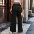 thumbnail image 5 of Women Asymmetrical Dressy Pant High Waisted Plain Loose Fit Wide Leg Pants Business Casual Work Trousers Suit Trousers Solid Color Loose Womens Pants 2026 Black XXL, 5 of 5