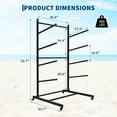 thumbnail image 6 of Kayak Storage Rack, Widen & Lengthen Freestanding Kayak Stand with Wheels for Kayak, Canoe, Surfboard, Paddleboard, Heavy Duty Kayak Racks for Garage and Outdoor Storage， 4 layers, 6 of 7