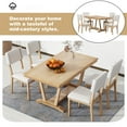 thumbnail image 4 of 5 Piece Dining Table Set, Atumon Dining Table Set for 4, Wood Dining Room Set with 1 Table and 4 Upholstered Chairs, Farmhouse Dining Table Set for Kitchen Dining Room Apartment, Natural, 4 of 10