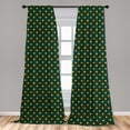thumbnail image 5 of Ambesonne Oriental Curtains, Folklore Art Floral Motif, Pair of 28"x63", Hunter Green Marigold, 5 of 5
