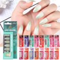 thumbnail image 3 of 24 Pcs Faux Ongles Aigle Effet Miroir Coloré Couverture Complète Stiletto F5R7, 3 of 8