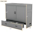 thumbnail image 5 of Harper & Bright Designs Murphy Bed Cabinet Full, Wood Mobile Murphy Chest Bed with USB Ports and Storage Drawers, Gray, 5 of 12