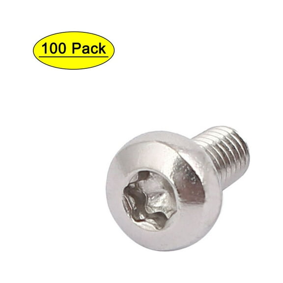 M3x6mm 304 Stainless Steel Button Head Torx Screws Fasteners 100pcs