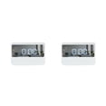thumbnail image 2 of Bewildely Reloj despertador digital, LED, electrónico, para cabecera, con repetición, portátil, funciona con pilas, decoración, espejo de Blanco 2Conjunto, 2 of 6