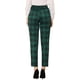 thumbnail image 3 of Pantalones de tartán a cuadros para mujer INSPIRE CHIC, elásticos, de cintura alta, rectos y largos, 2XL, verdes, 3 of 7