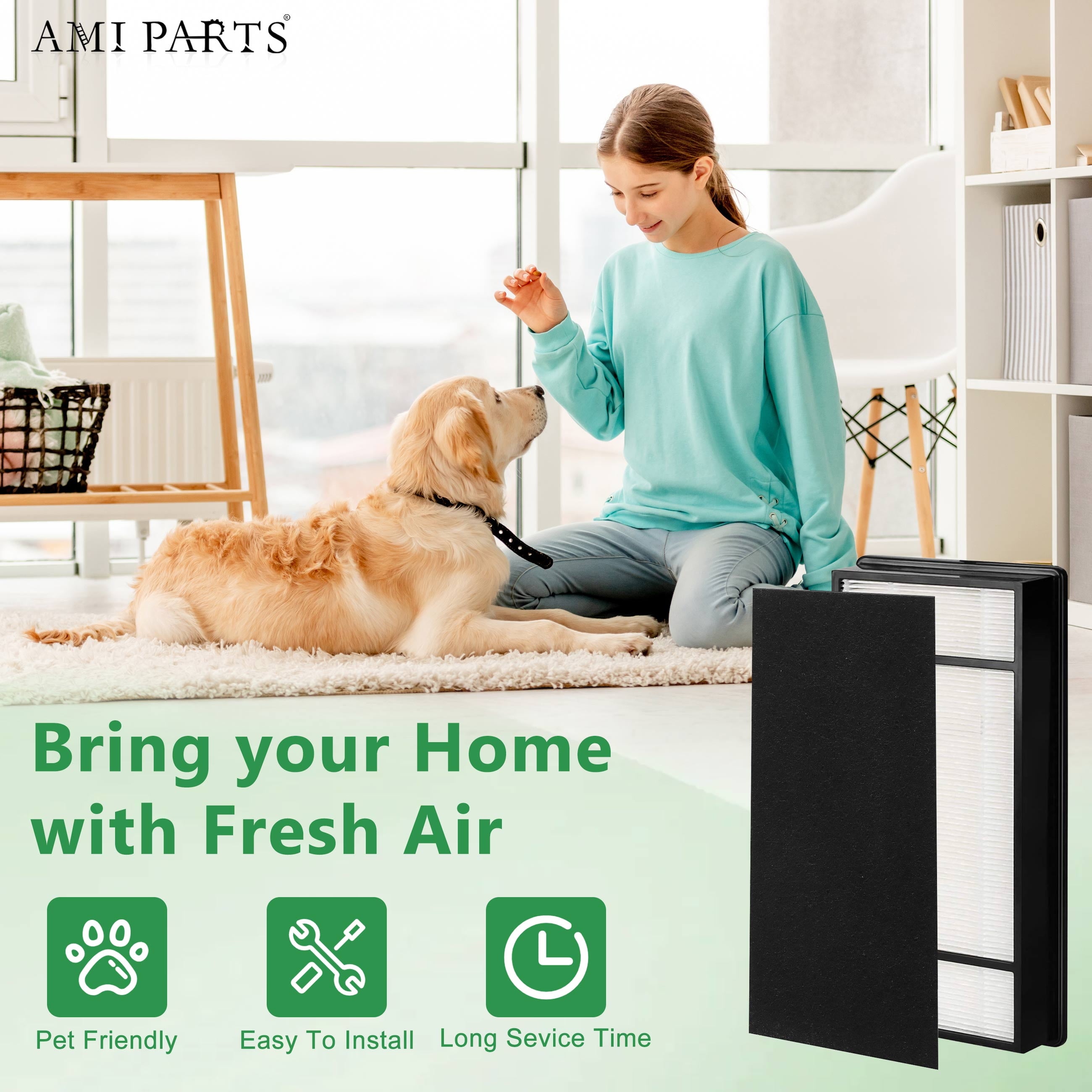 AMI PARTS True HEPA H Filter Replacement for Honeywell HPA060 HPA160 HRF-H1 HRF-H2