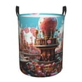 thumbnail image 1 of Balery fairy-tale-world-with-delicious-candy Cesta de ropa redonda con asas, impermeable, independiente, para ropa, juguetes, dormitorio y familia-Small, 1 of 6