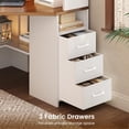 thumbnail image 4 of 31.5" Farmhouse Corner Office Desk with 3 Drawers and Storage Shelves, Triangular Corner Computer Desk with LED Lights for Small Space, Home Office Desk, 4 of 7