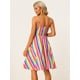 thumbnail image 5 of Vestido de verano para mujer Allegra K Vestido midi informal cuello en V nudo tirantes finos multicolor S, 5 of 5