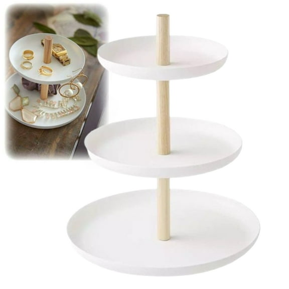 Bxaolu 3-Tier Party Tray: Decorative Design Home Fruit Snacks Shelf for Storage. Elegant Serving Tray for Sandwiches, Cake, Sliced Cheese, and Deli Meat.