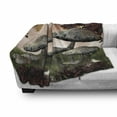 thumbnail image 3 of Fantasy Soft Flannel Fleece Throw Blanket, Enchanted Fairytale Forest Scenery with Mushrooms and Fairies Dark Image, Cozy Plush for Indoor and Outdoor Use, 50" x 70", Maroon Grey, by Ambesonne, 3 of 6