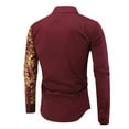 thumbnail image 6 of Stamzod Menslong Sleeve Dress Shirts Retro Print Button Down Compression Shirts for Men Slim Fit Wrinkle-Free Fall Winter Shirts Outdoor Streetwear On, 6 of 6