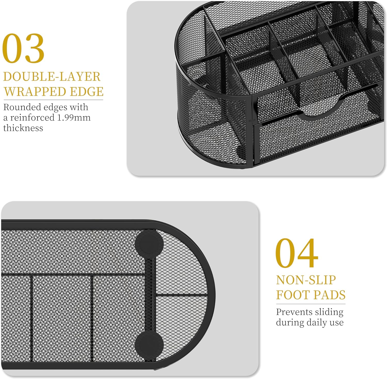 INTIGE Small Mesh Desk Organizer with 9 Compartments photo 2
