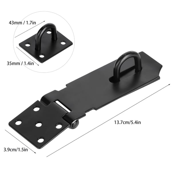 Acero inoxidable Anti-Thief Premium Cerradura de puerta Cerradura con cerrojo Candado Cierre de puerta Pestillo de seguridad para el hogar Ventana Accesorios de hardware Acabado negro Cierre de cerrad EOTVIA NO