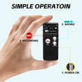 thumbnail image 2 of 16GB Digital Voice Activated (Black) Recorder - Voice Recorder with Playback - Portable Tape Recorder Audio Recording Device with Noise Reduction Audio, 2 of 5