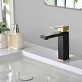 thumbnail image 5 of Sumerain Bathroom Sink Faucet 304 Stainless Steel Bathroom Faucet, Black and Gold, 5 of 9