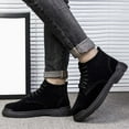 thumbnail image 6 of LIJCC Men's Warm Suede Lace Up Low Heel Chukka Ankle Boots Autumn Winter Durable High Top Leather Shoes Classic Fashion Comfortable Daily Lace up Outdoor Leisure Work Boots, 6 of 6