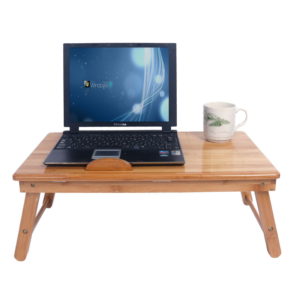 Foldable Laptop Stand Bamboo Laptop Stand for Desk，Foldable and Portable Desk Adjustable Height and Viewing Angle，Can Be Used As A Breakfast Tray Or Drawing Table，Laptop Stand Ergonomic 