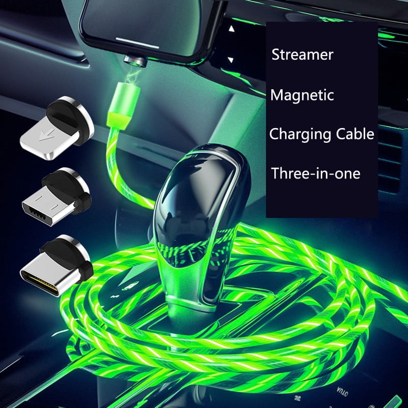 2M 3 in 1 LED Charging Cable, USB Universal Charging