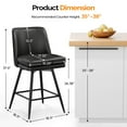 thumbnail image 6 of Zimtown Modern Bar Stools Set of 2, Swivel Barstool Counter Height Bar Chair, Kitchen Island Barstool 2 Pack, Black, 6 of 10